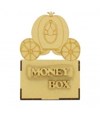 Laser Cut Small Money Box - Princess Carriage Design